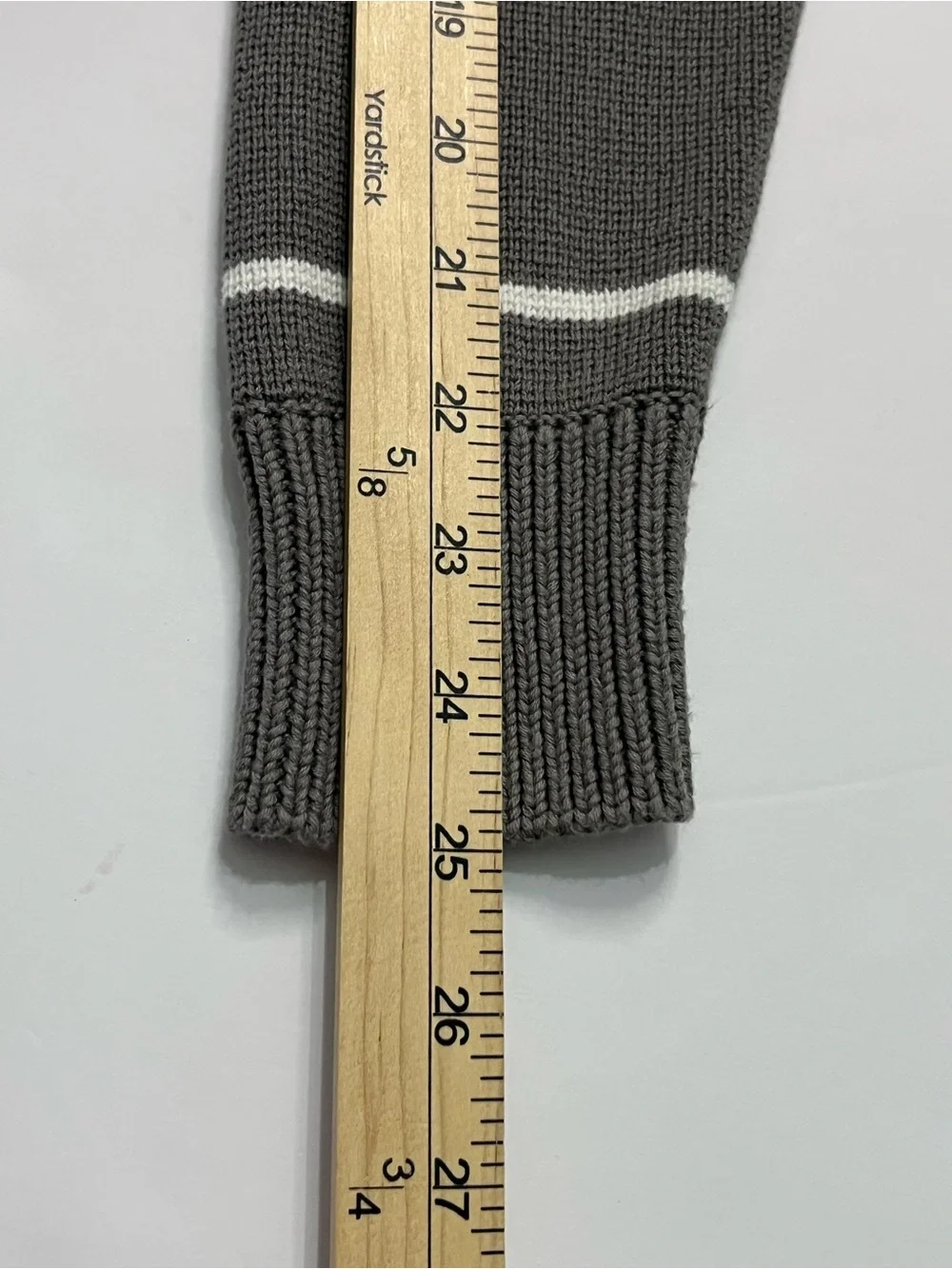 J.Crew Men’s Medium Taupe Gray Striped Quarter Zip Cotton Sweater Preppy